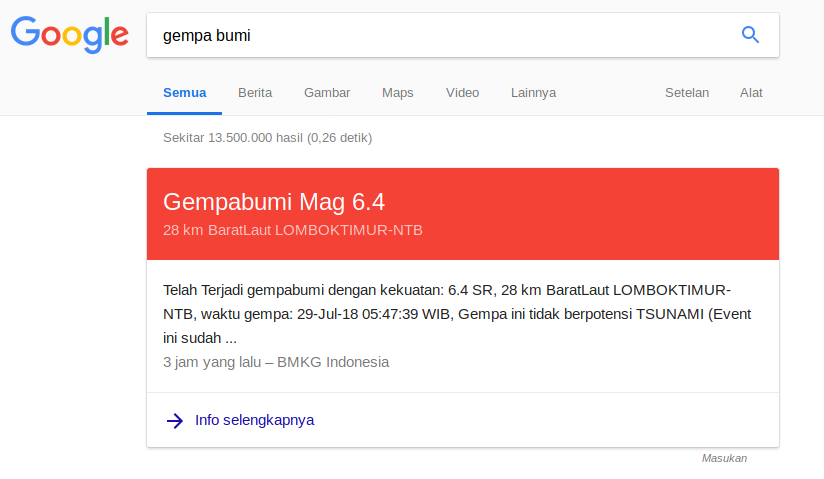 Gempa Bumi di Lombok